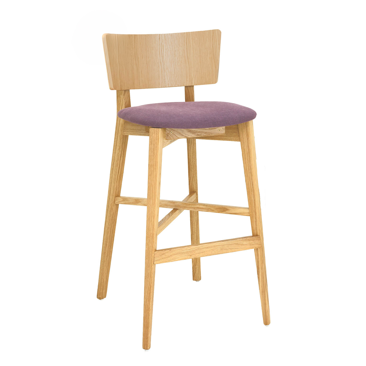 Gastronomiebarhocker_Holbarhocker_Dimoni-Bar-P Gastronomiebarhocker Holz – Dimoni-Bar-P Eiche mit Polstersitz und 77 cm Sitzhöhe