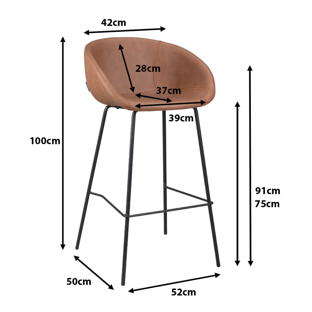 Vollpolsterbarhocker Estara Bar Brown Maße Vollpolsterbarhocker Estara Bar Brown Maße