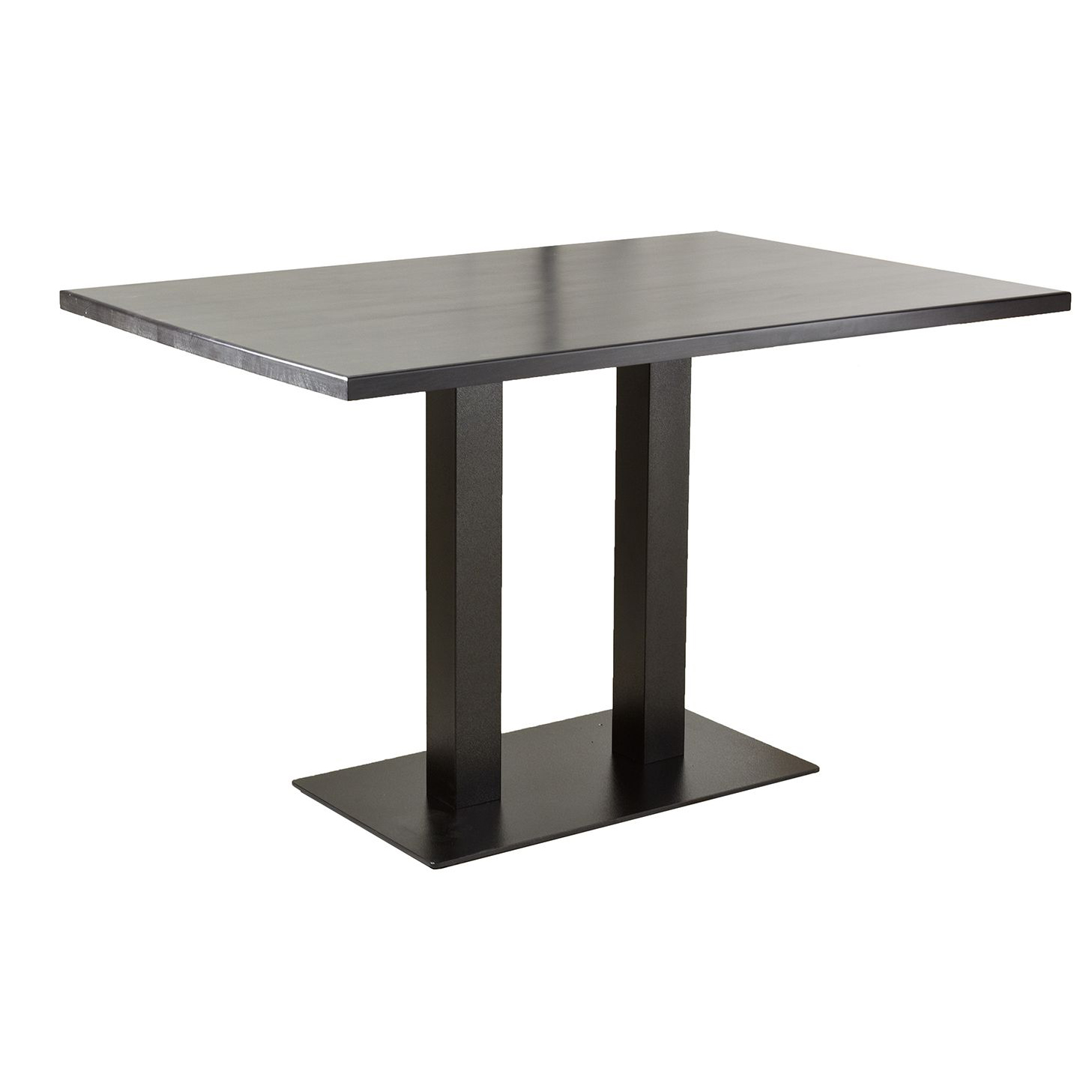 Tischgestell aus Metall für die Gastronomie - Marino-TGF-407 mit zwei Metallsäulen Anwendungsbeispiel mit Platte Melaminharz