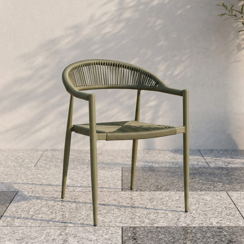 terrassenstuehle_gastronomie_spidano_x_green_green_milieubild_einzeln Outdoorstuhl mit Geflecht Spidano X green green – Milieubild Einzeln