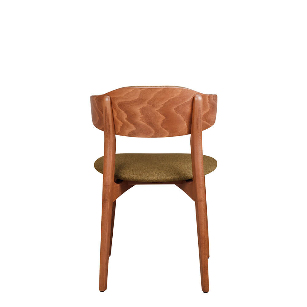 Gepolsterter Holzstuhl Kani-2P für Gastronomie – Vorderansicht