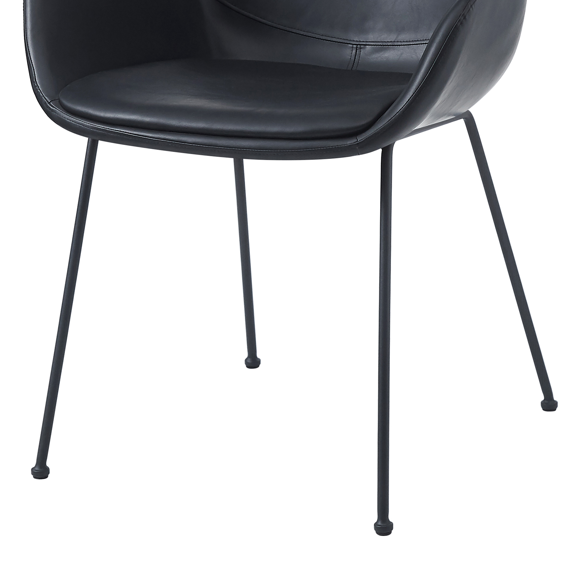 Rito Antique Black Indoorstuhl mit Armlehnen und Vollpolsterung – Gestell