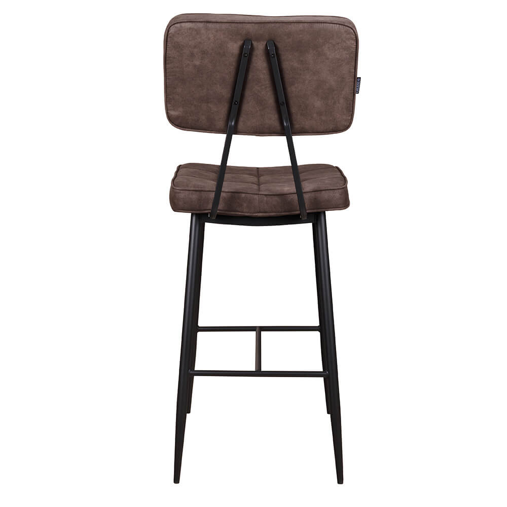 Polsterbarhocker Lucca-Bar Brown mit Metallgestell für Gastronomie
