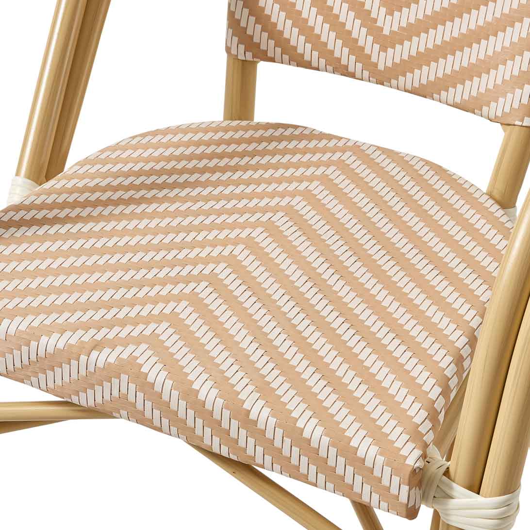 terrassenstuehle_gastronomie_zypern_arm_cream_white_detail_3 Zypern Arm Cream White Outdoorstuhl mit Armlehnen und Flechtmuster in Rattan-Optik – Detailansicht Sitzfläche