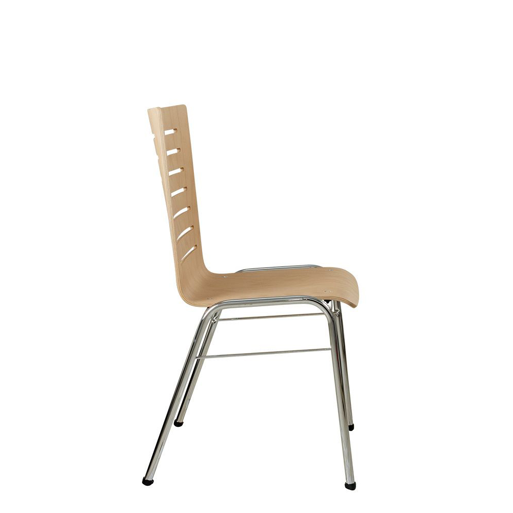 Konferenzstuhl Eruno-400, verchromtem Metallgestell, stapelbar Seitenansicht