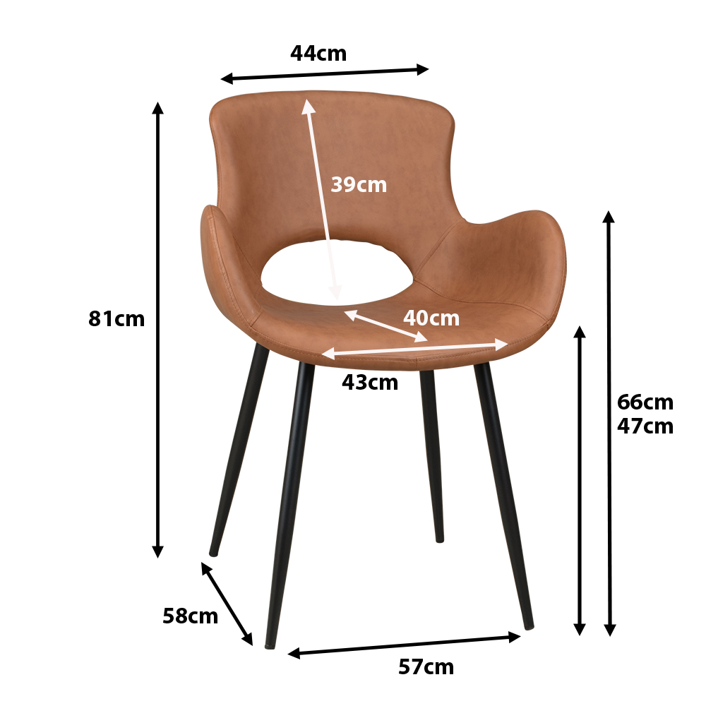 Polsterstuhl Alero Maße