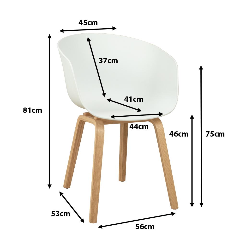 Schalenstuhl Bentato Arm Maße
