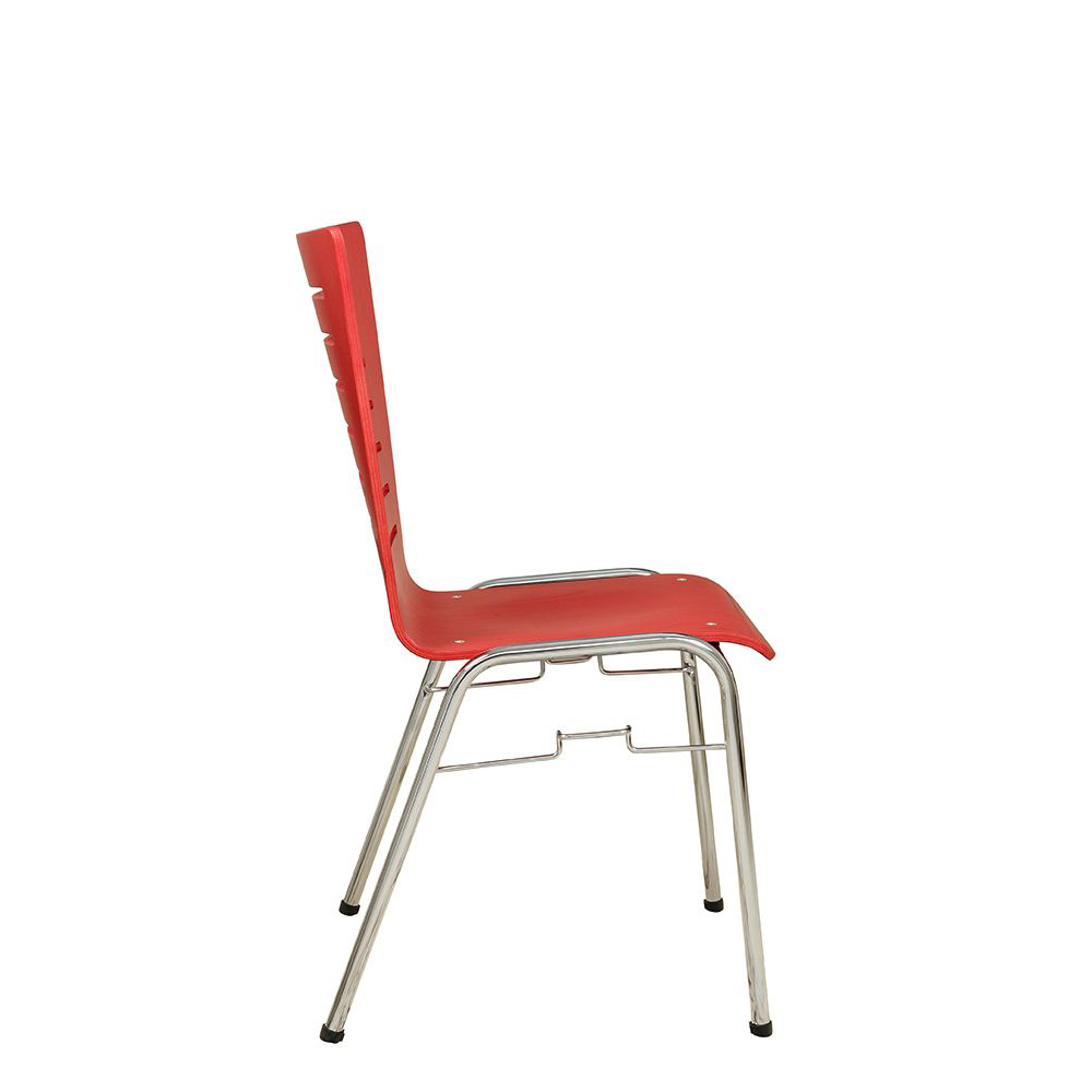 Konferenzstuhl Eruno-400, verchromtem Metallgestell, stapelbar Beizton: MAQ (auf Anfrage) Seitenansicht