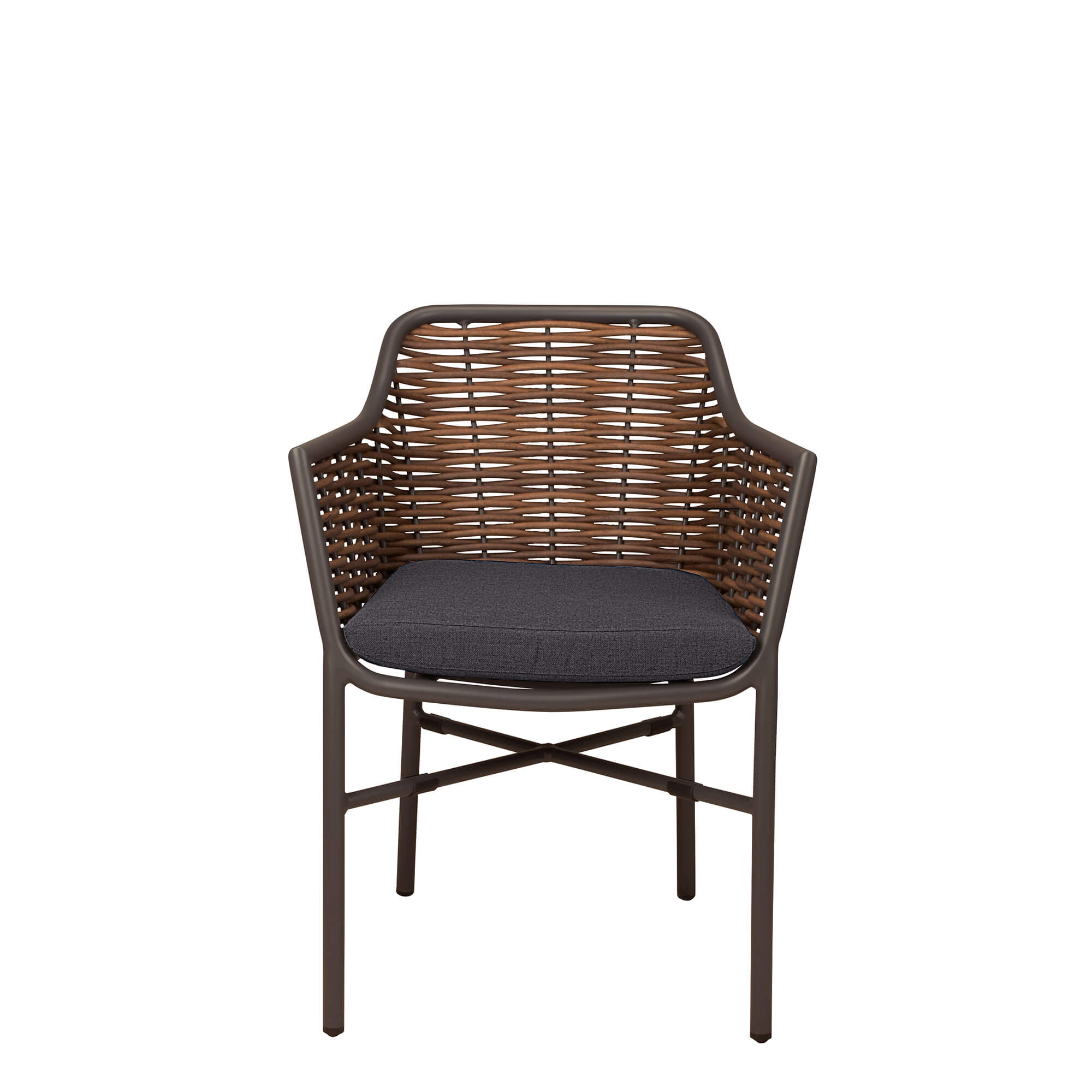 terrassenstuehle_gastronomie_orkney_natur_frontal Orkney Natur Outdoorstuhl mit Armlehnen und Geflecht – Frontal