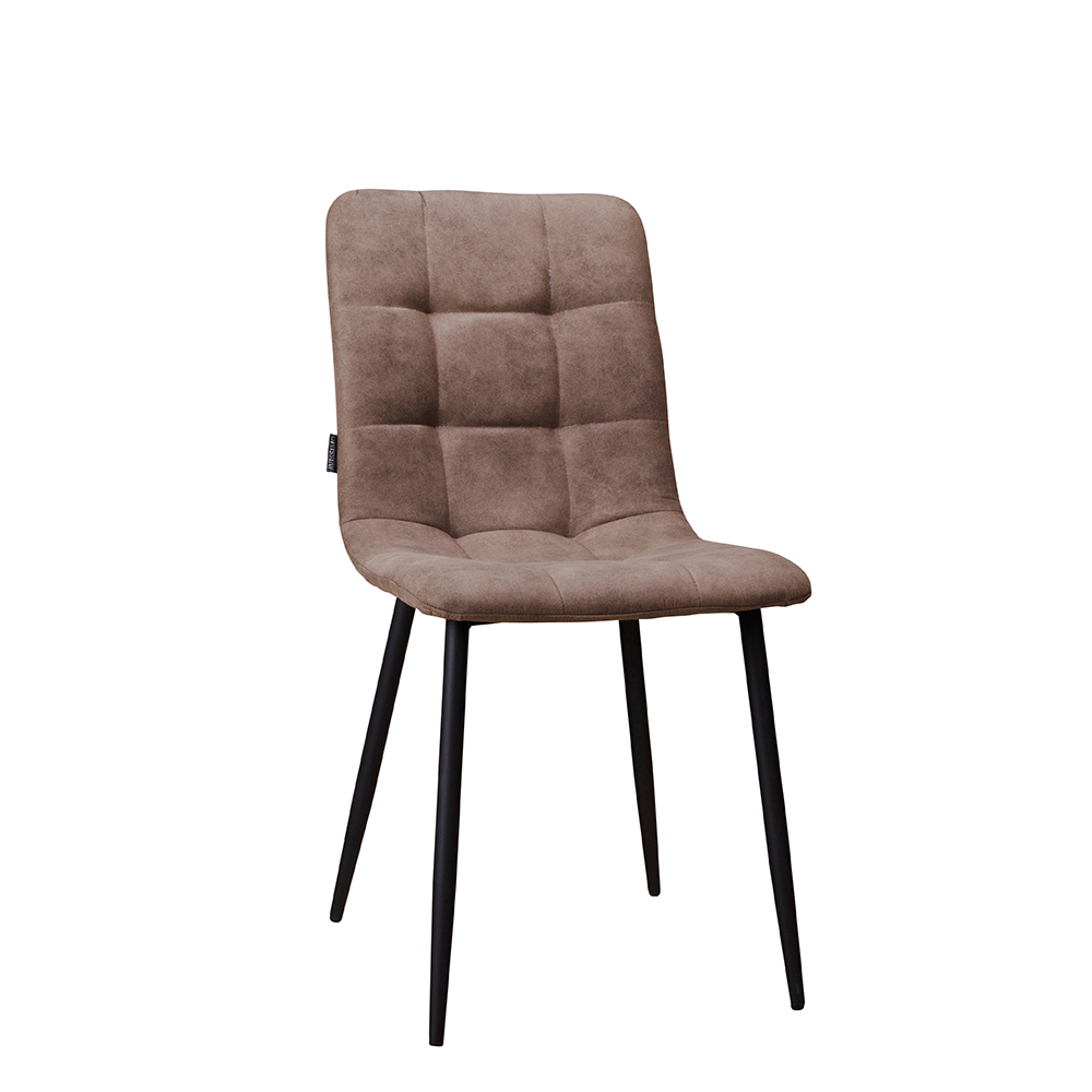 Gastronomie-Polsterstuhl-Derri-Cowboy-808_vorne_1000px_1000px Polsterstuhl Derri Cowboy-808 – brauner Stuhl mit Kassettensteppung und schwarzem Metallgestell für Gastronomie