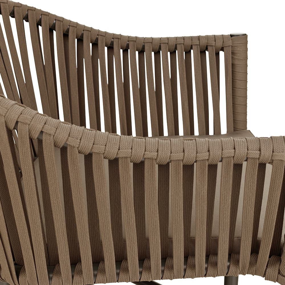Gastronomie_Outdoorbarhocker__Detail_1_1000px Outdoor-Barhocker Ramila-Bar Taupe mit Aluminiumgestell und grauem Sitzkissen Detailansicht Geflecht