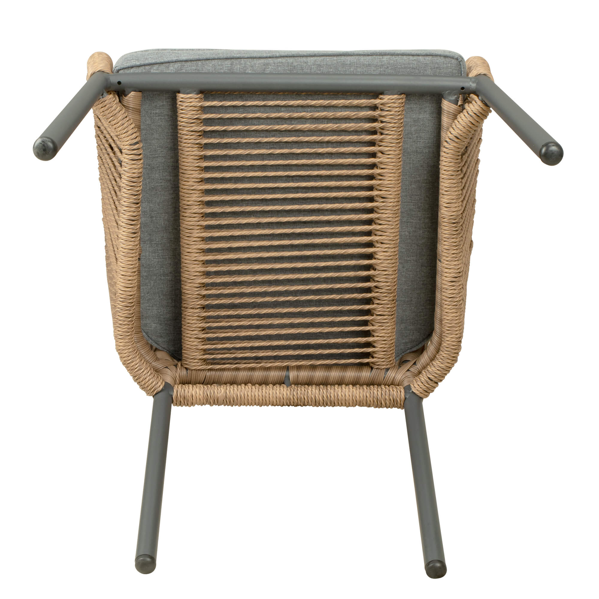 Baleris natur Outdoorstuhl mit Geflecht und Sitzkissen – Gestell Unterseite