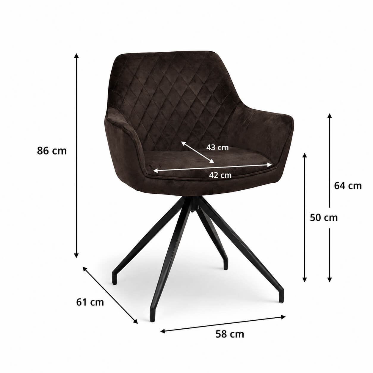 Polsterstuhl Lenoro Arm Marble 106 | Drehgestell Ma?e