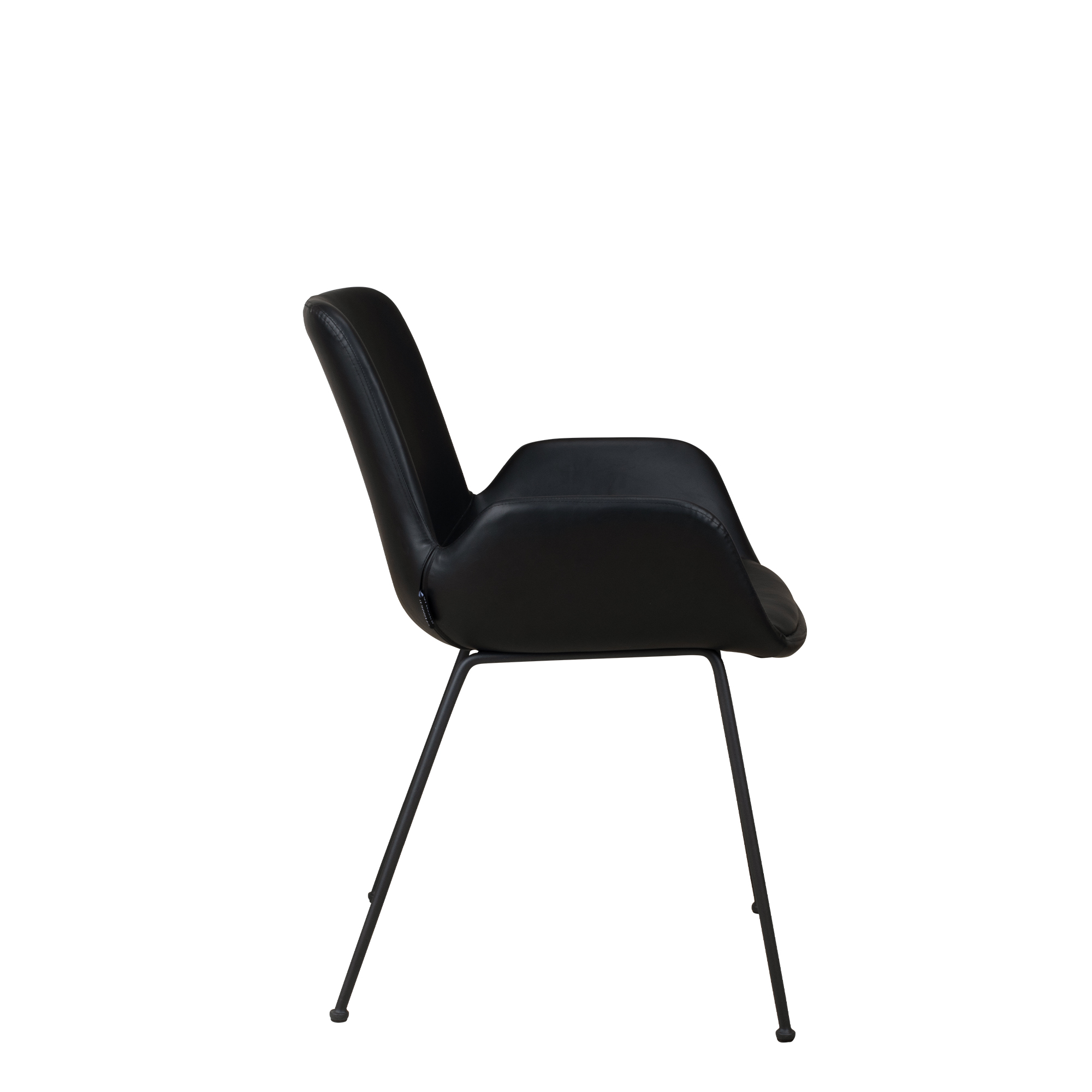 Rito Arm Antique Black Vollpolsterstuhl für Gastronomie – Seitenansicht