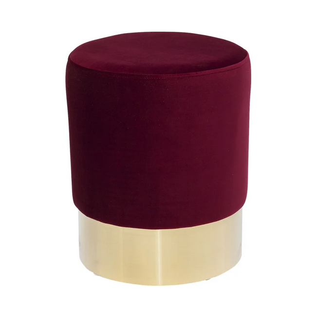 Hocker Cherry Bordeaux Brass Ø 35 cm