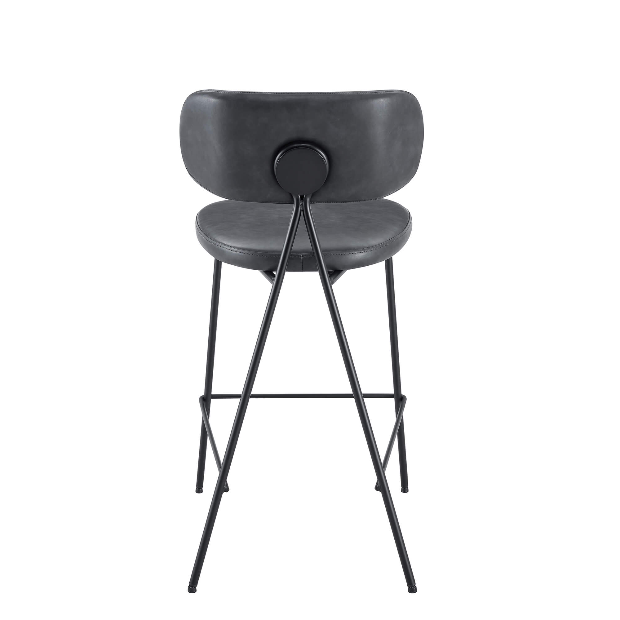 Polsterbarhocker für die Gastronomie Cuba-Bar-Nappa Mouse Rückansicht mit gepolsterter Rückenlehne