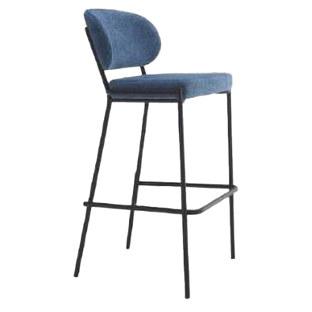 Restarantbarhocker_metallbarhocker_cina_bar_8090_vp_vorne Gepolsterter Barhocker mit Metallgestell und ergonomischem Rücken, Modell Cina-Bar-8090-VP