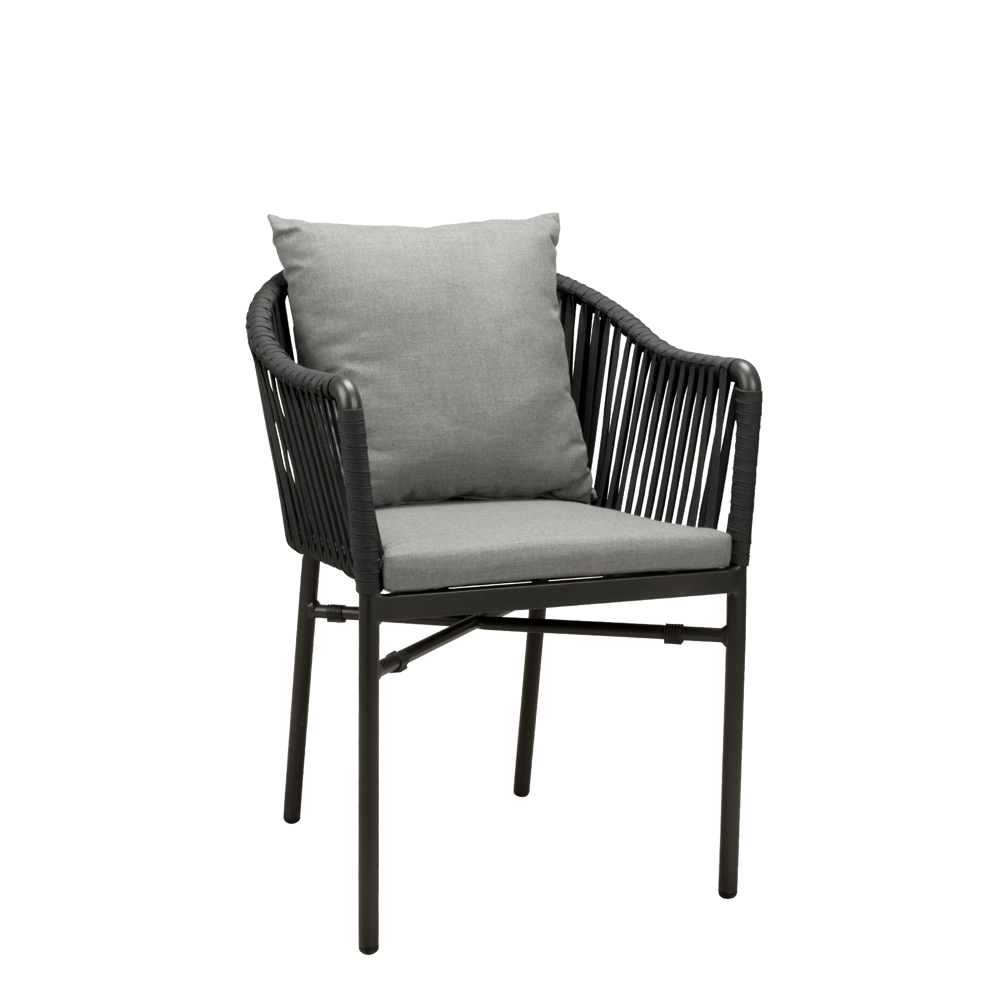 Terrassenstuhl Ramila Dark Grey | Mit Rückenkissen