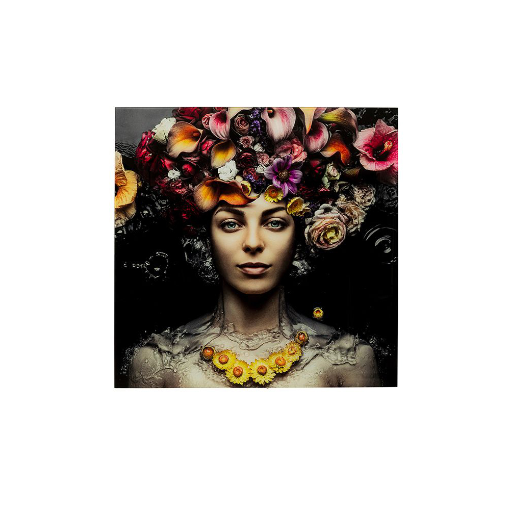 Bild-Glas-Flower-Art-Lady-120x120cm_1000px Bild Glas Flower Art Lady 120 x 120 cm