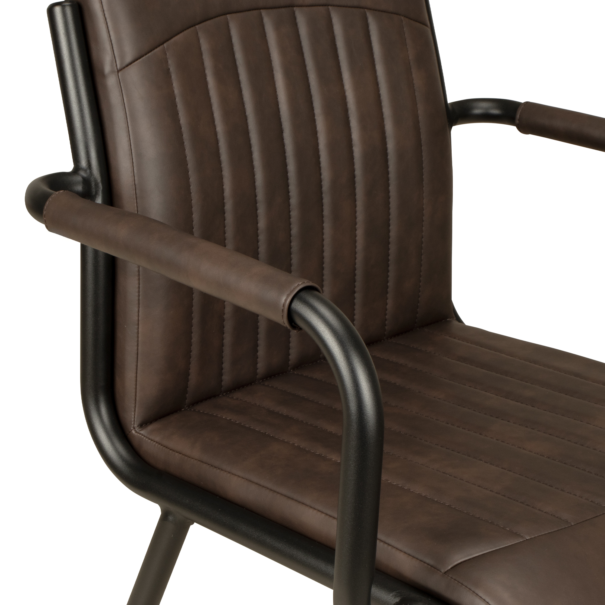 Polsterstuhl mit Armlehne Monte Carlo Brown – Detail Armlehne