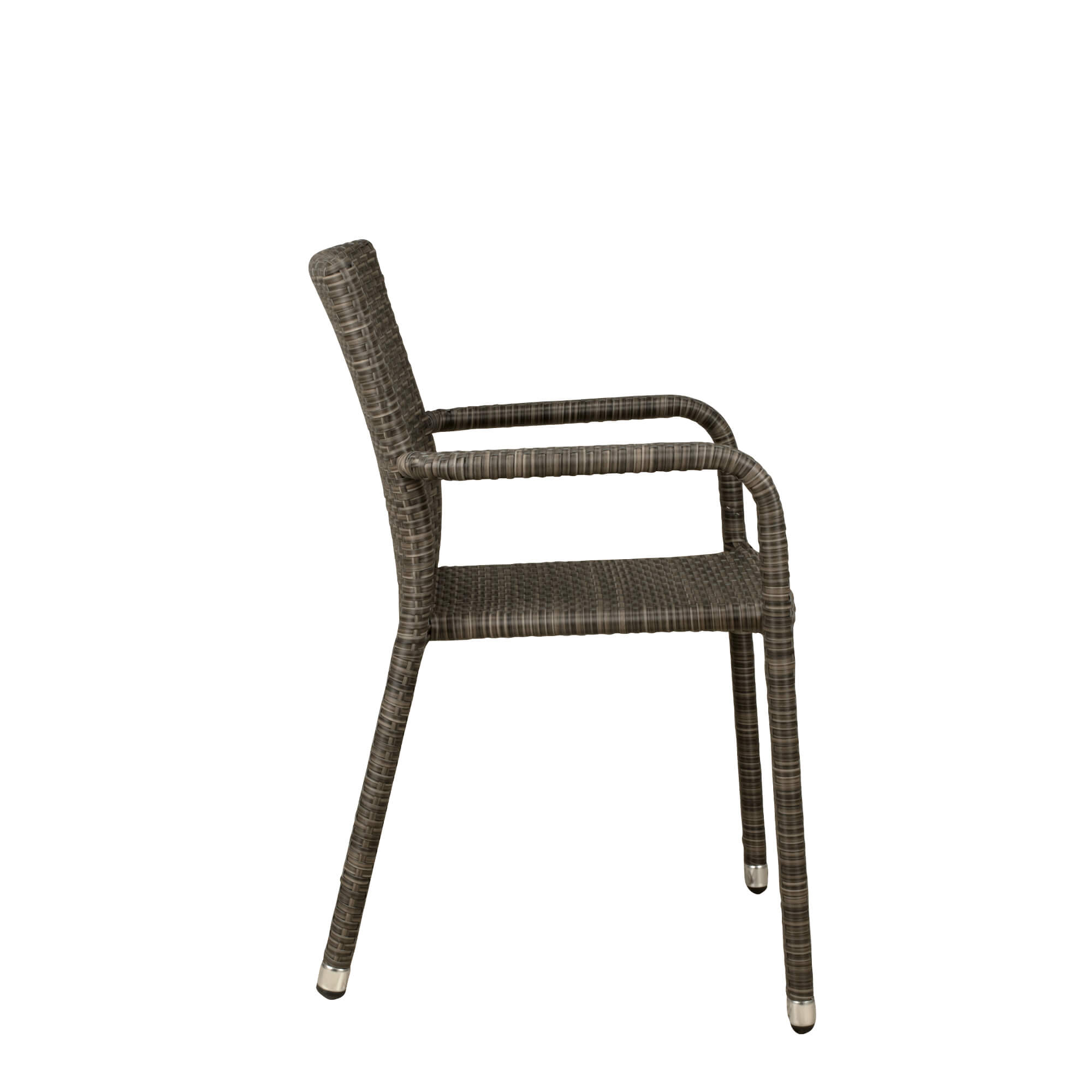 Gastronomiestuhl Outdoor Basato mixed brown - Seitenansicht