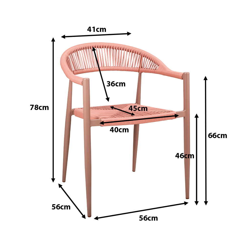 Outdoorstuhl Spidano-X Coral-Coral Maße