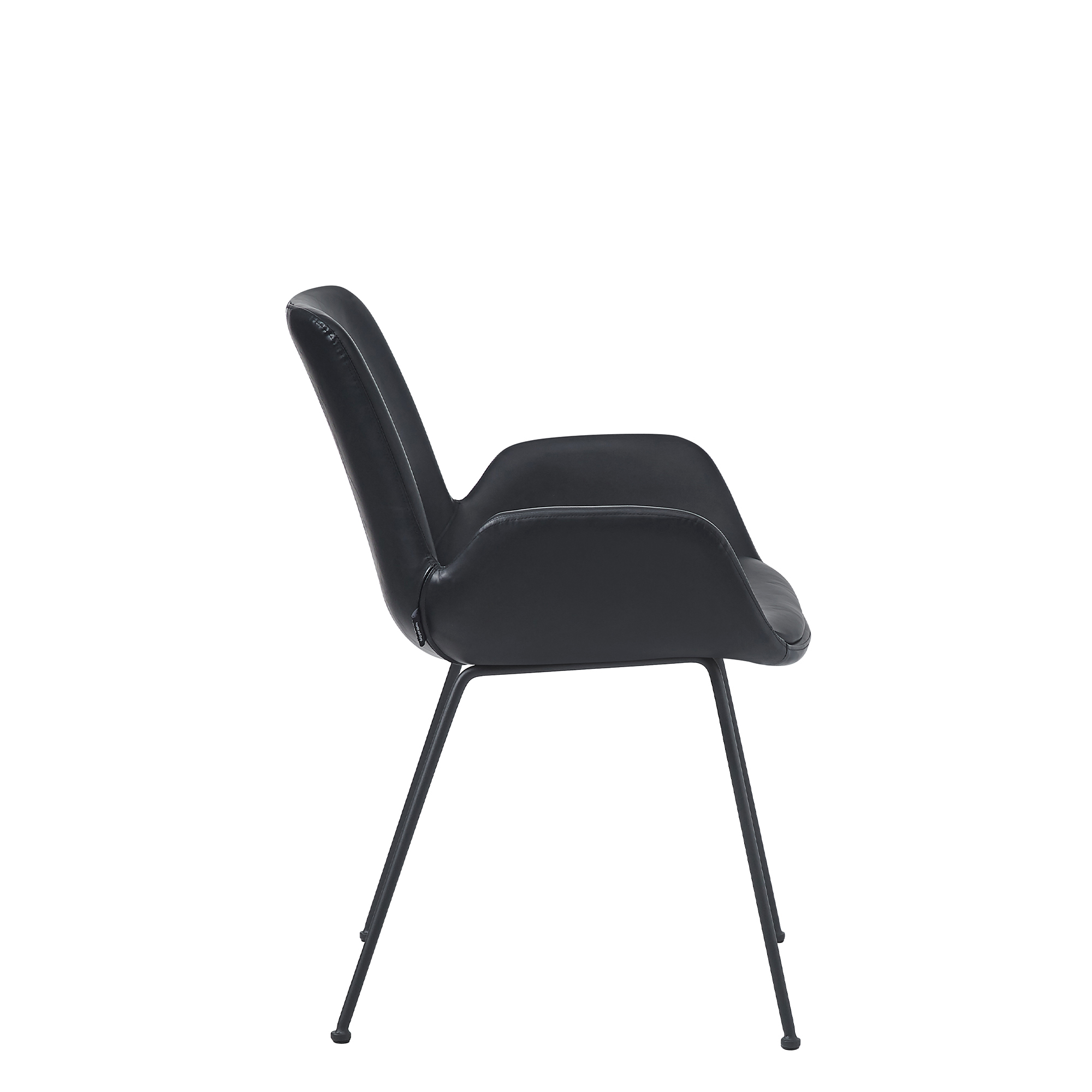 Rito Antique Black Indoorstuhl mit Armlehnen und Vollpolsterung – Seitenansicht