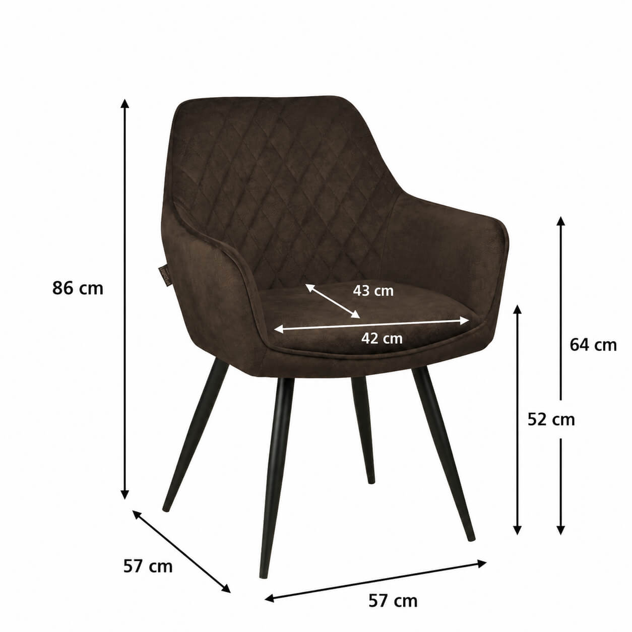 Polsterstuhl Lenoro Arm Marble 106 | 4-Fußgestell Ma?e