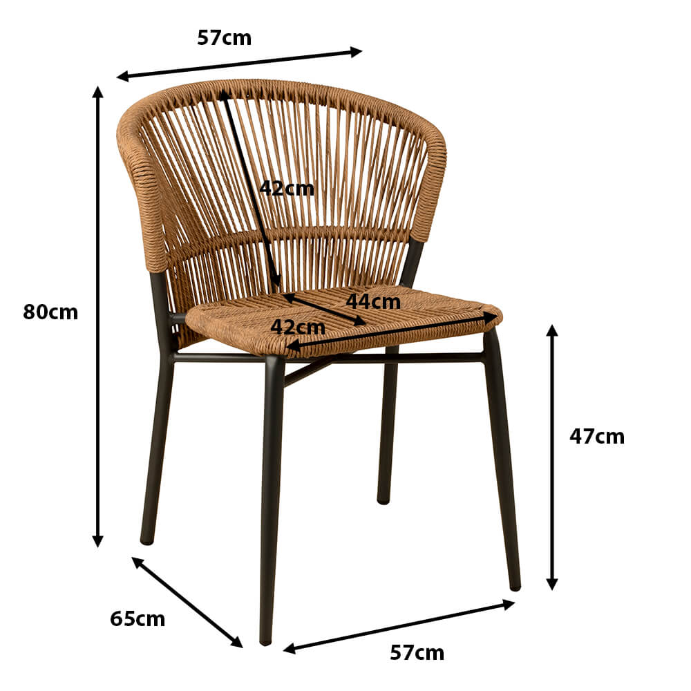 Outdoorstuhl Elefino Natur Maße