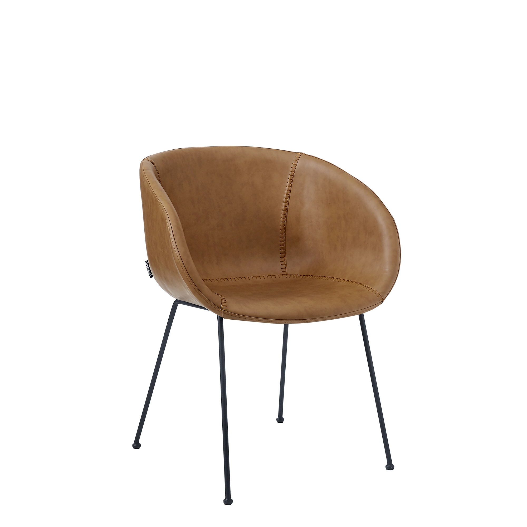 indoorstuehle_gastronomie_estara_brown_Vorderansicht Estara Brown Indoorstuhl mit Armlehnen und Vollpolsterung – Vorderansicht