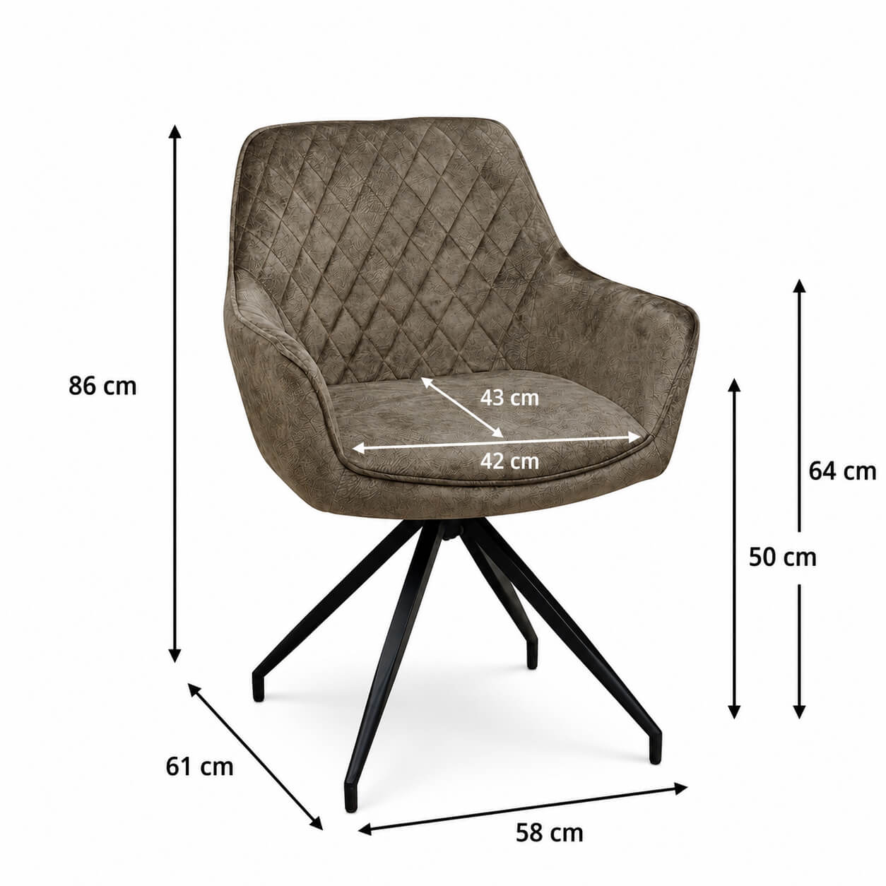 Polsterstuhl Lenoro Arm Marble 104 | Drehgestell Ma?e
