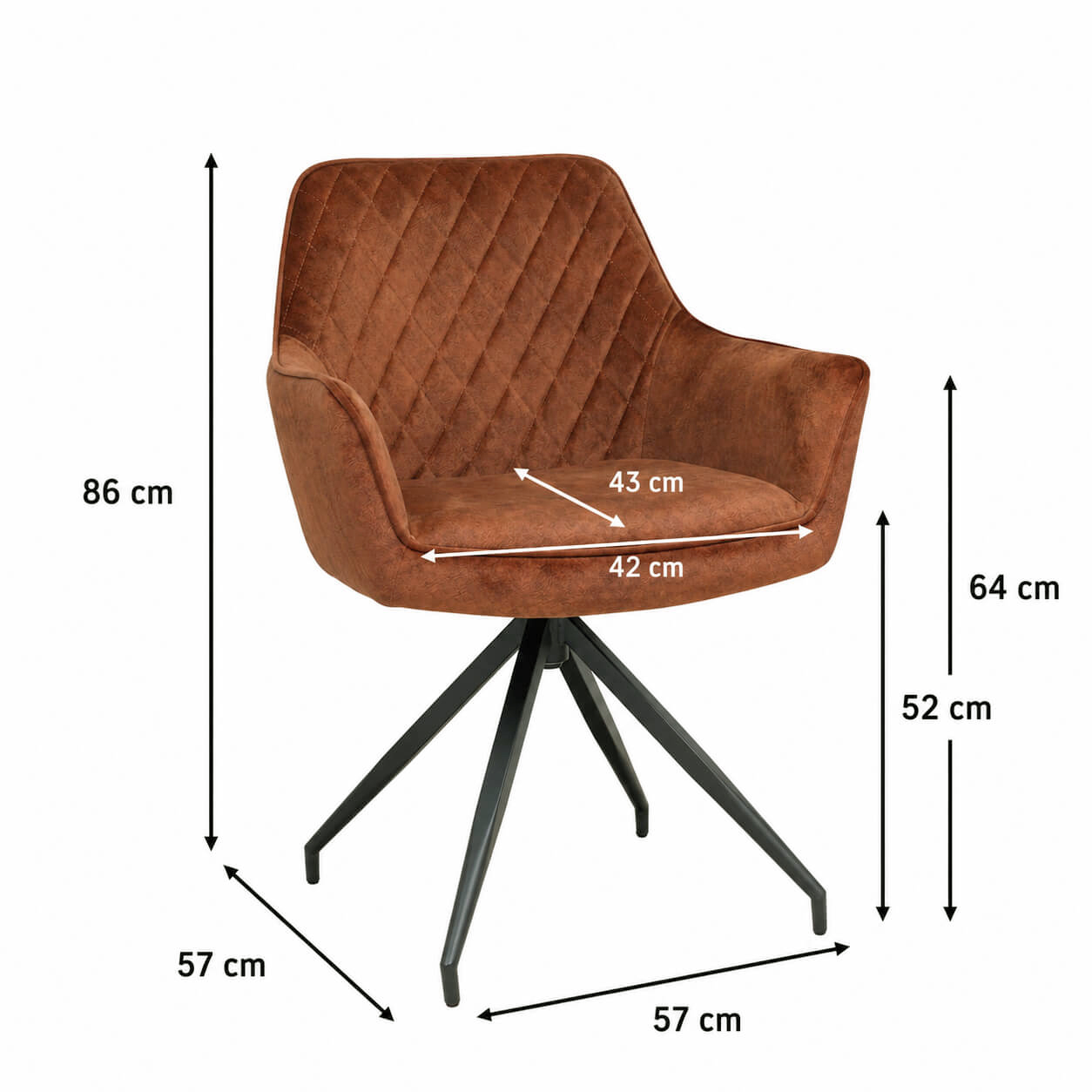 Polsterstuhl Lenoro Arm Marble 300 | Drehgestell Ma?e