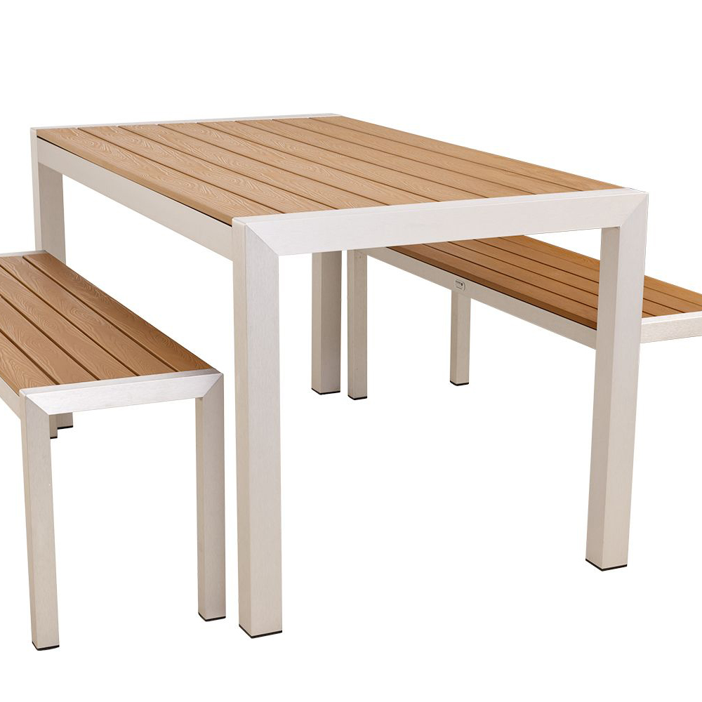 gastronomie-outdoortisch-sinora-140-teak-_4 Sinora-140 Teak mit Sinora-Bank