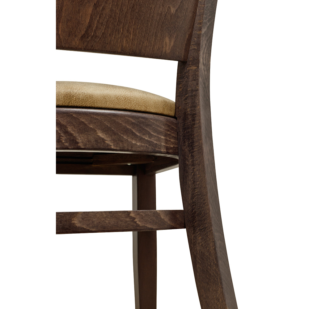 Holzstuhl Saravo-P Wildeiche mit gepolstertem Sitz und ergonomischer Rückenlehne