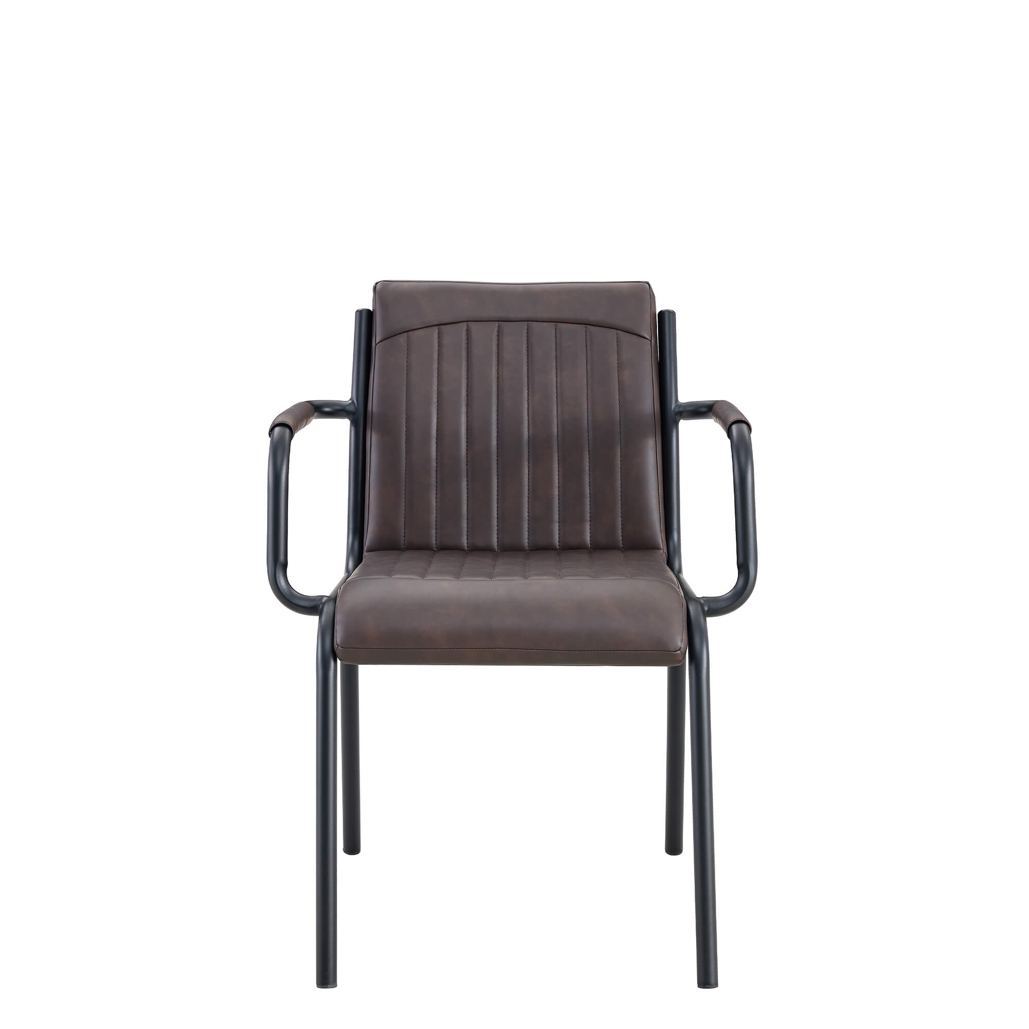 Armlehnenstuhl für Gastronomie Montacarlo-brown mit gepolstertem Sitz, Rückenlehne und Armlehnen in Braun