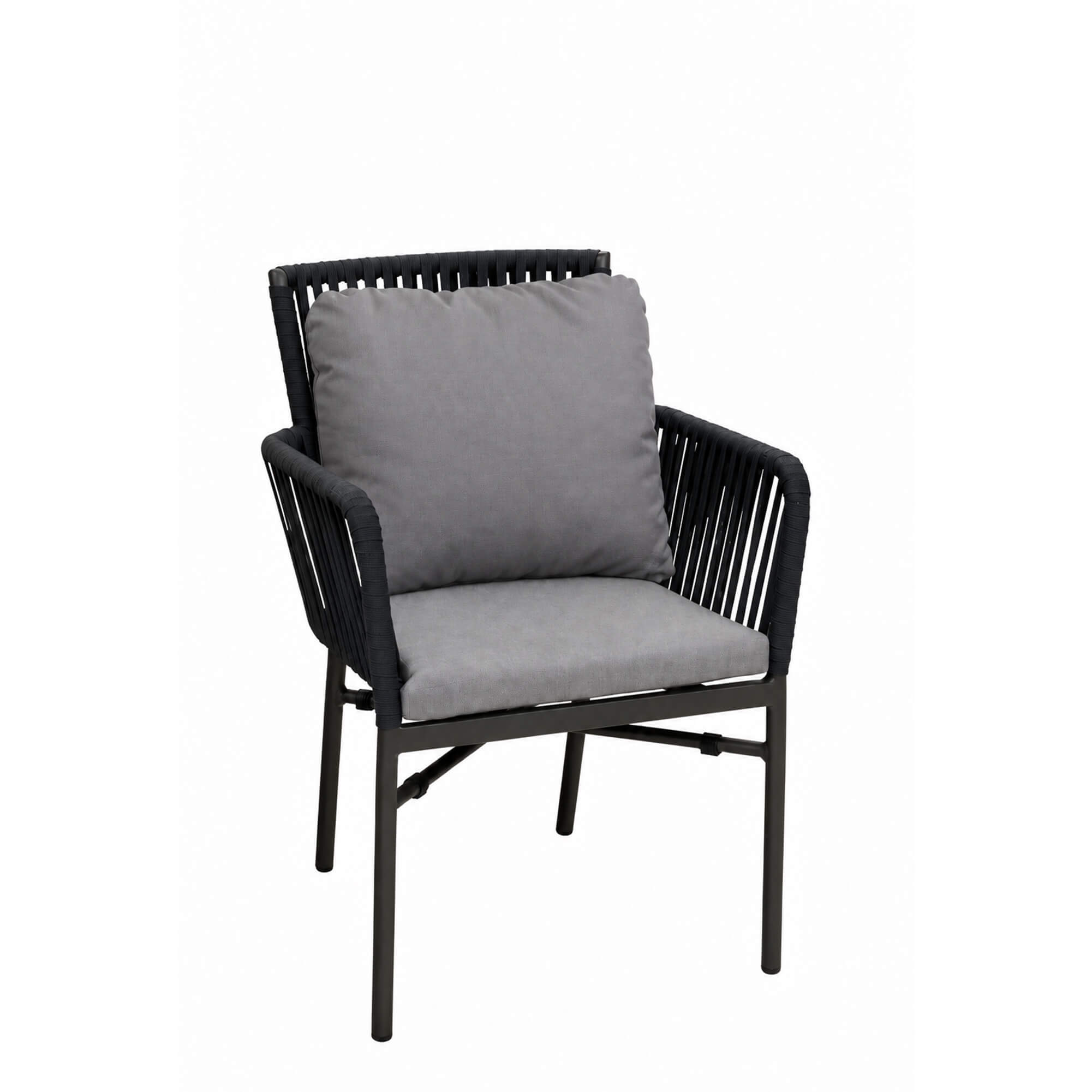 graues Outdoorkissen auf Samira anthrazit in einem weißem Raum Quick Dry Foam dark grey Kissen