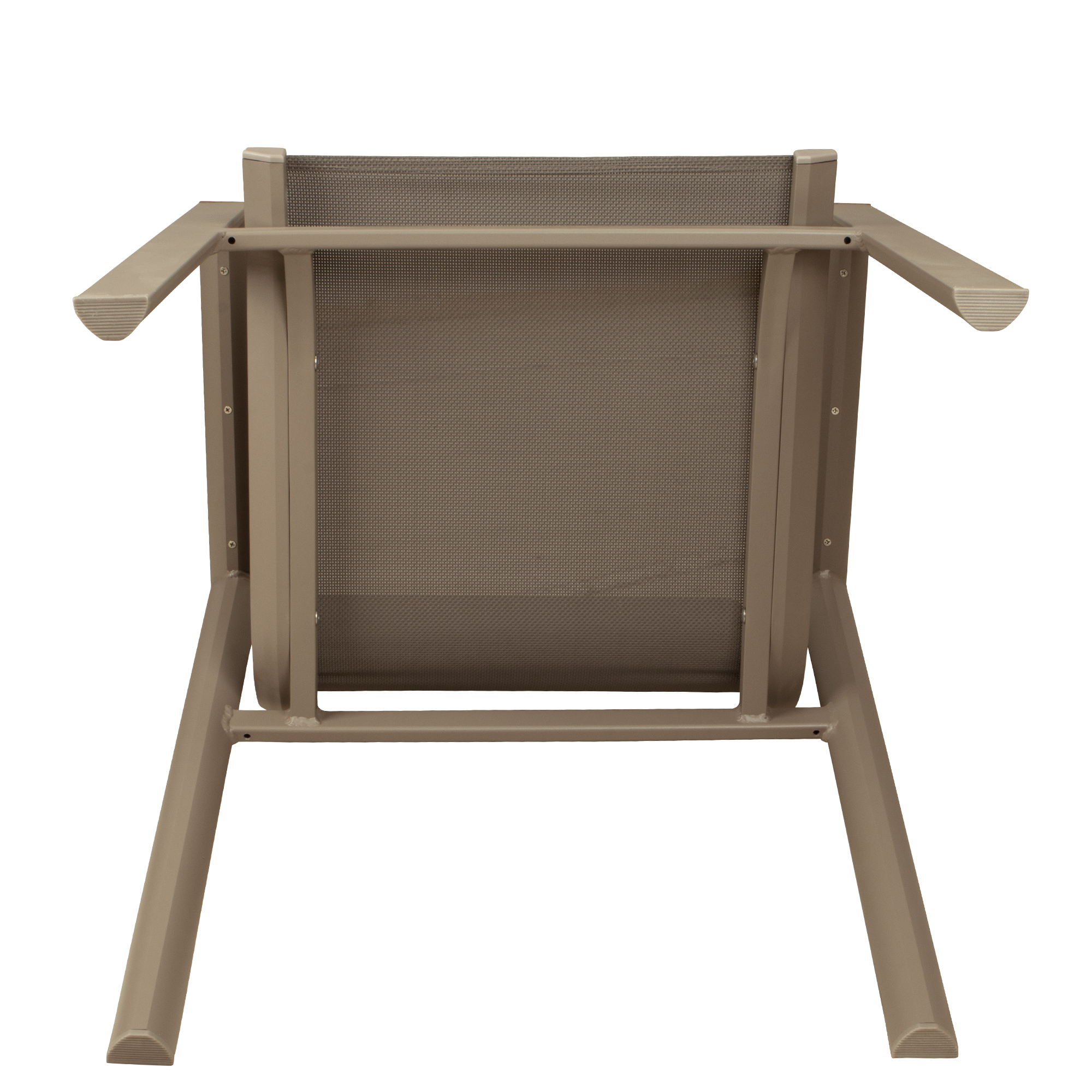 Stramo taupe Outdoorstuhl mit Geflecht – Detail Gestell