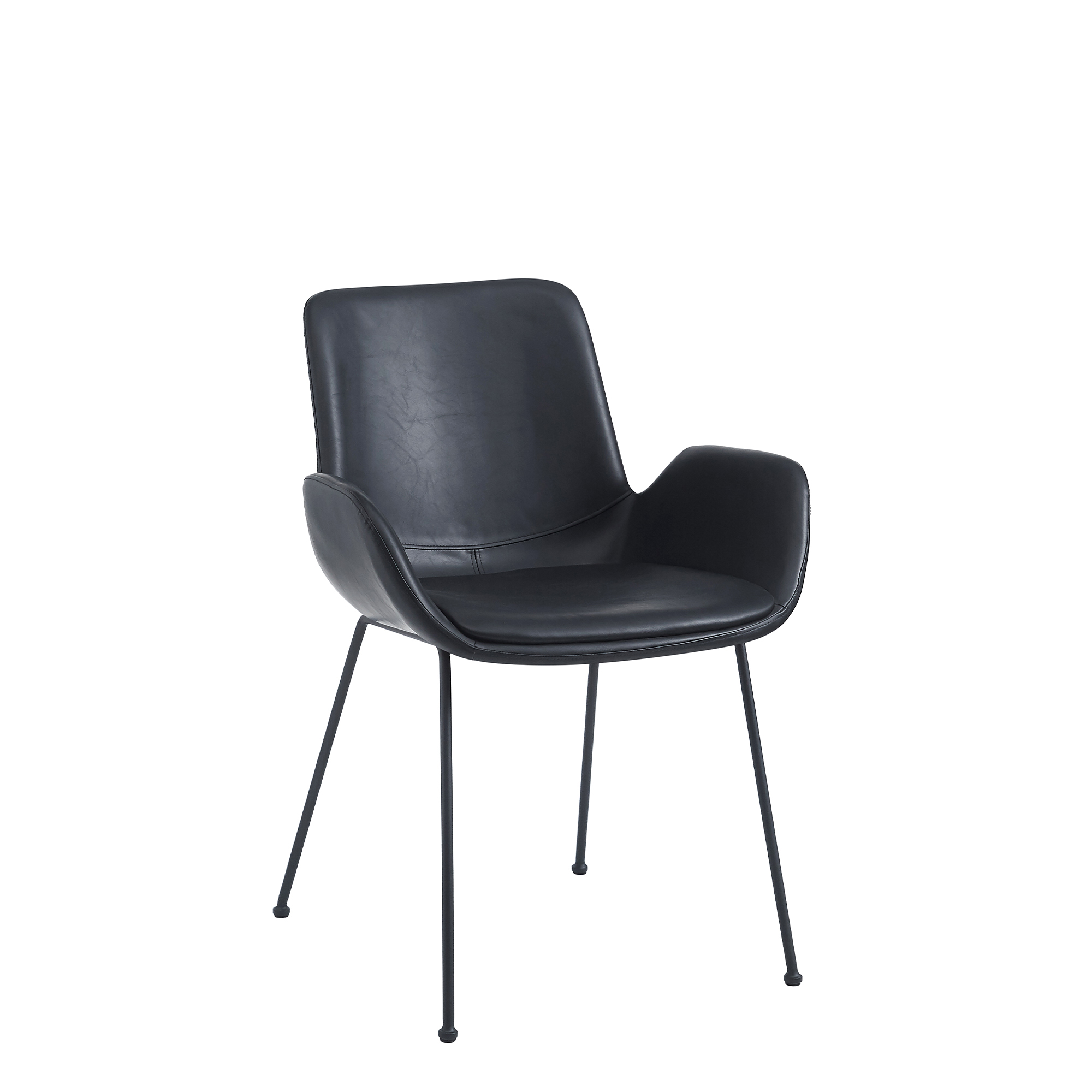 Rito Antique Black Indoorstuhl mit Armlehnen und Vollpolsterung – Vorderansicht