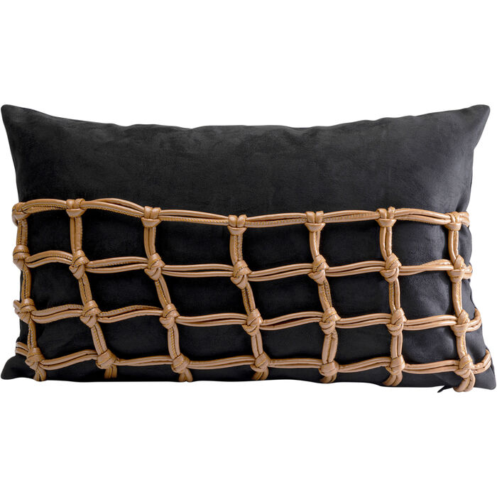KARE-56336-700x700 Kissen Grete Plaid Schwarz 50x30cm