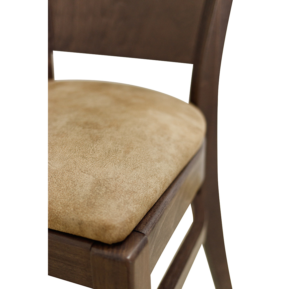 Holzstuhl Saravo-P Wildeiche mit gepolstertem Sitz und ergonomischer Rückenlehne