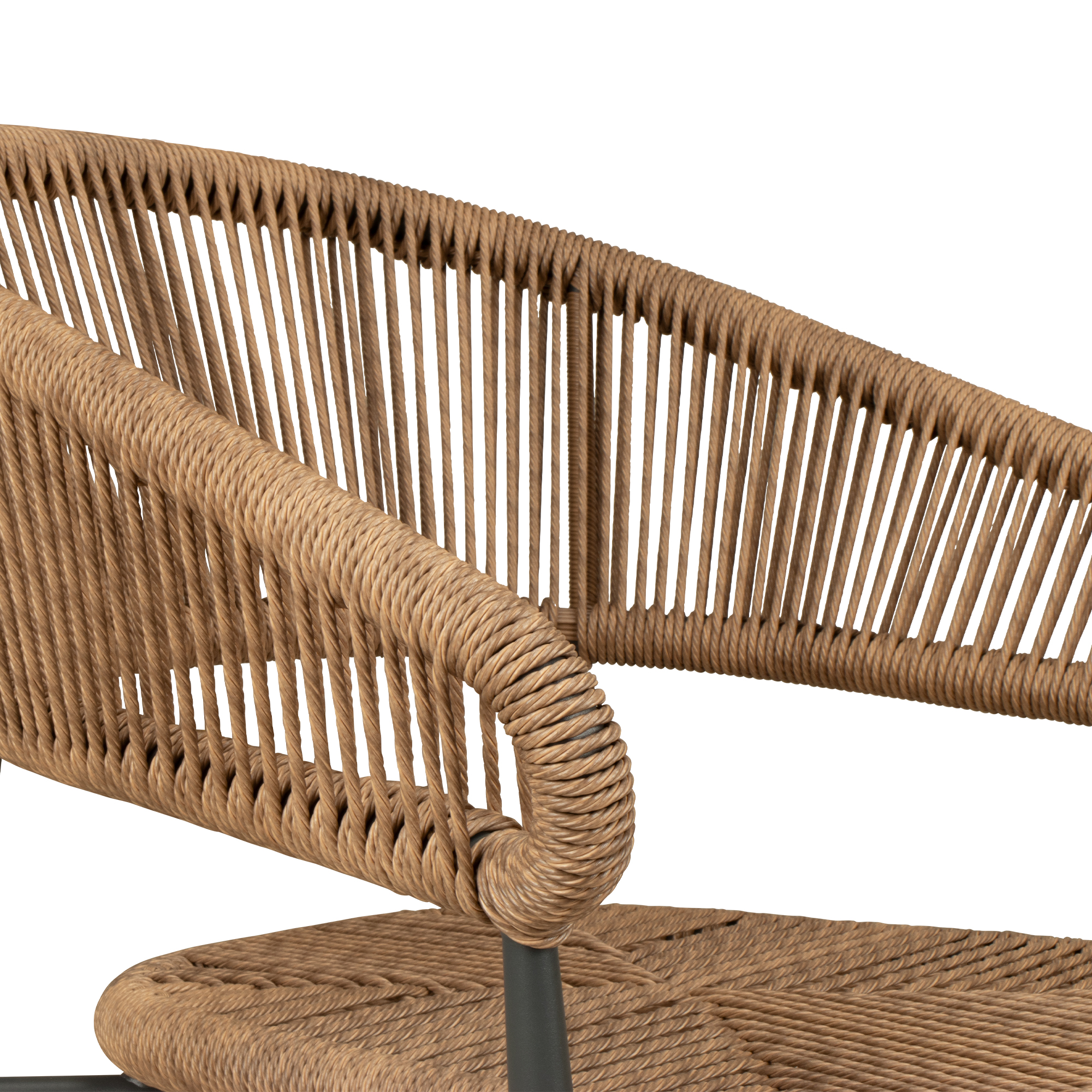 Jacora wheat Outdoorstuhl mit Geflecht – Detail Armlehne