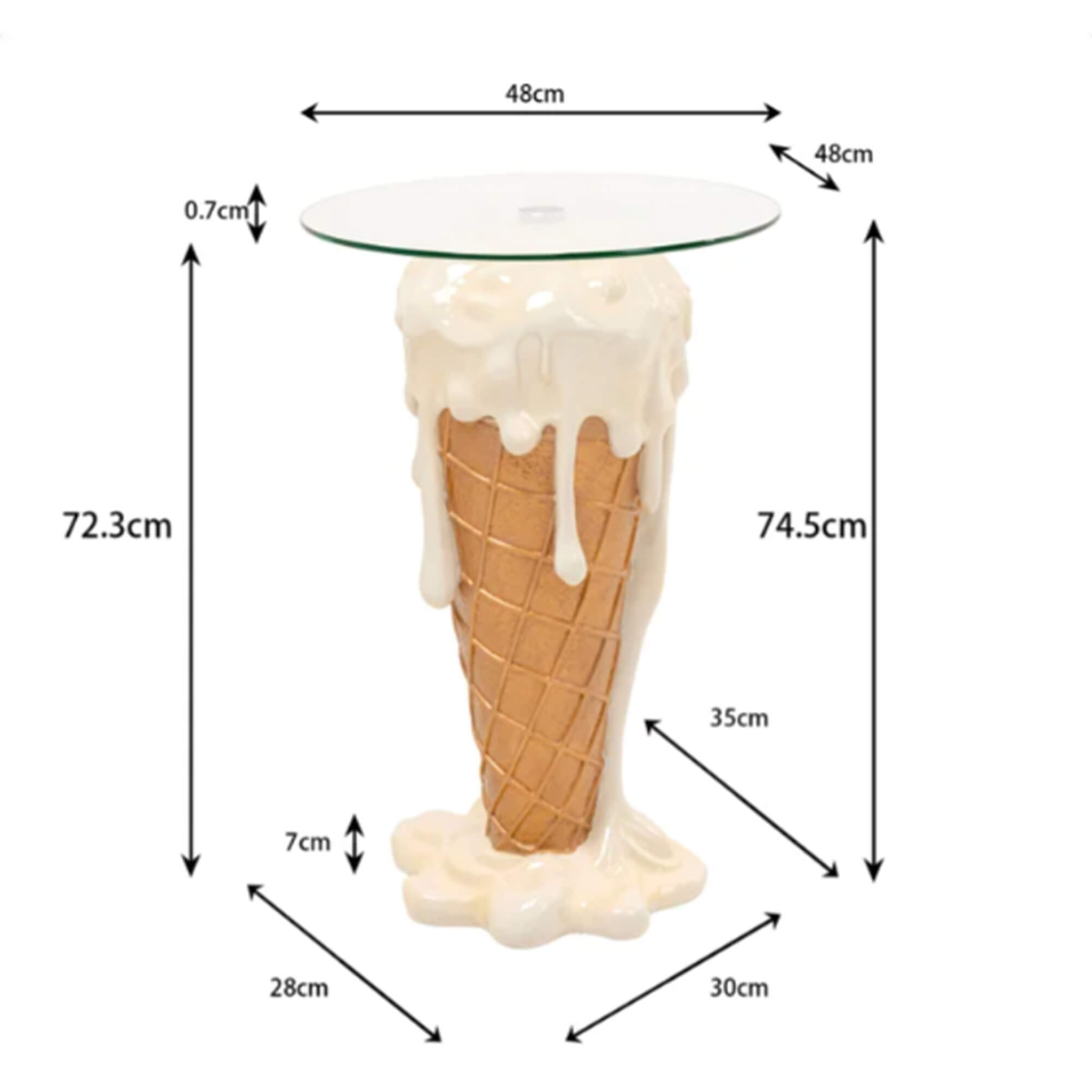 Bistrotisch Ice Cream Vanilla Ø48cm Ma?e