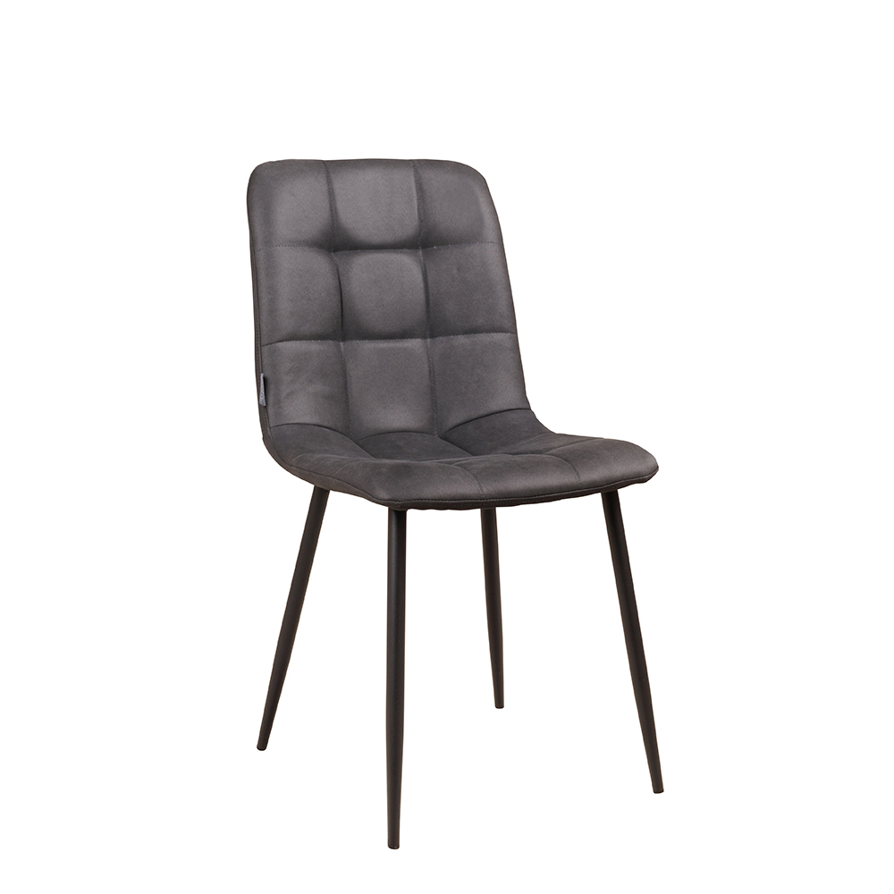 Derri-Yuma-16_166 Polsterstuhl Derri Yuma-16 – ein Stuhl mit quadratischer Steppung und schwarzem Metallgestell für Gastronomie