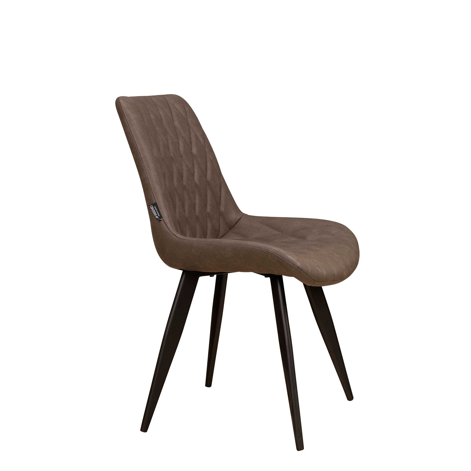 Polsterstuhl Rombo Elephant – Schalenstuhl mit Rautensteppung und schwarzem Metallgestell für Gastronomie Seitenansicht