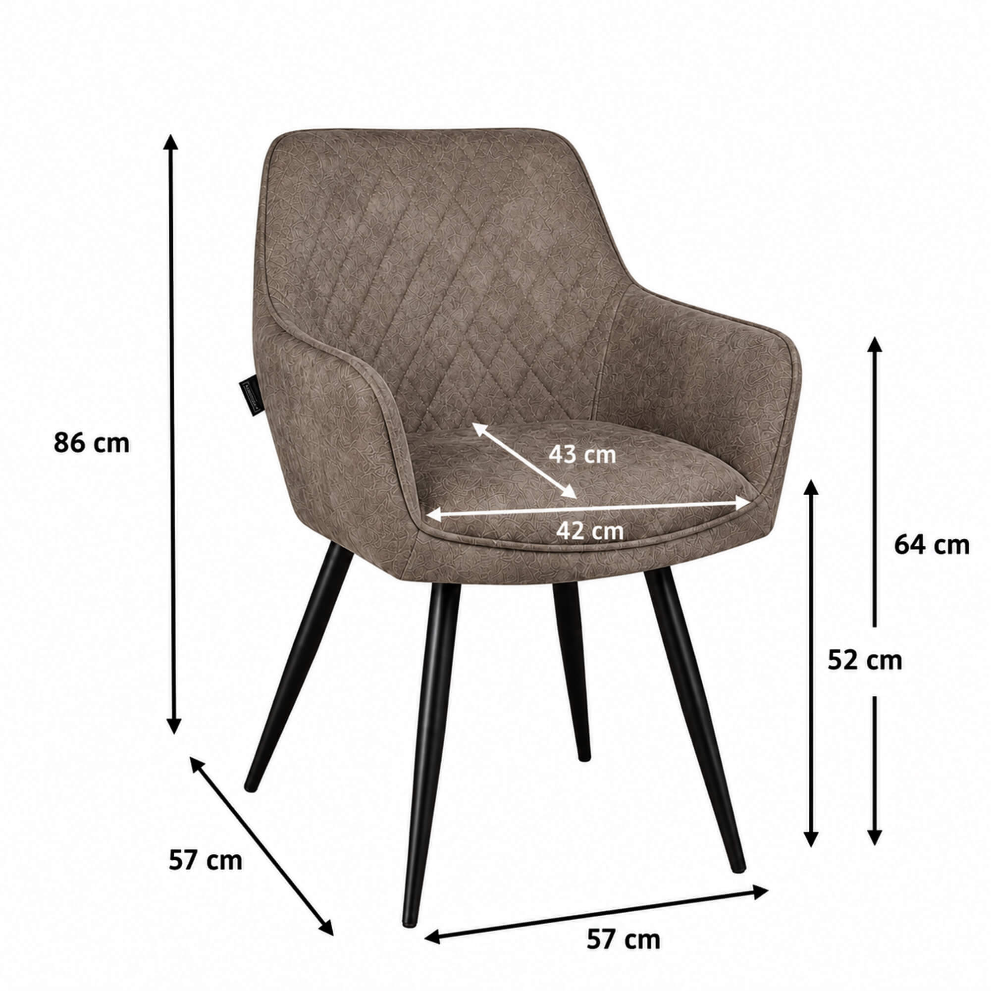 Polsterstuhl Lenoro Arm Cowboy 808 | 4-Fußgestell Ma?e