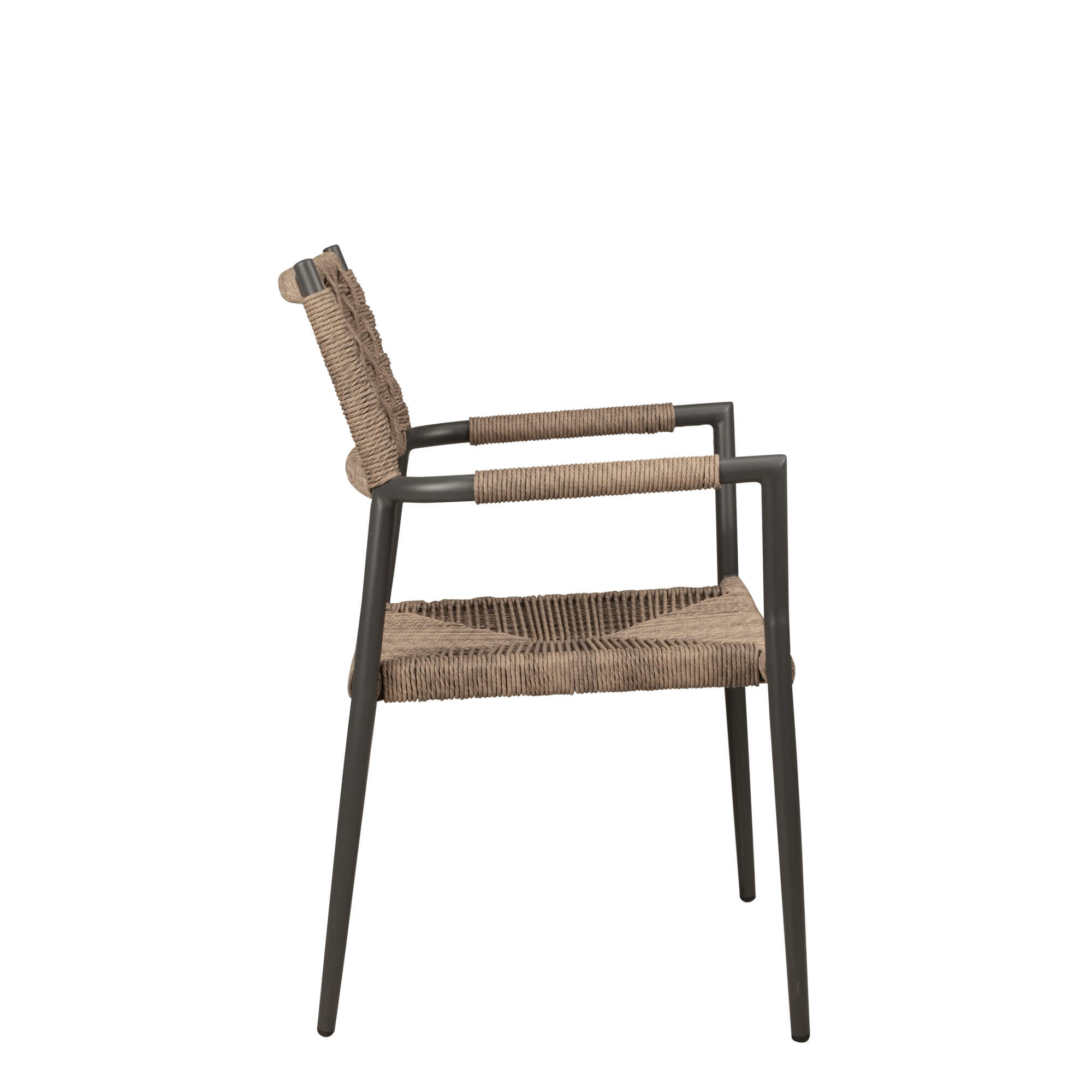 Sisson Wheat Outdoorstuhl mit Geflecht – Seitenansicht