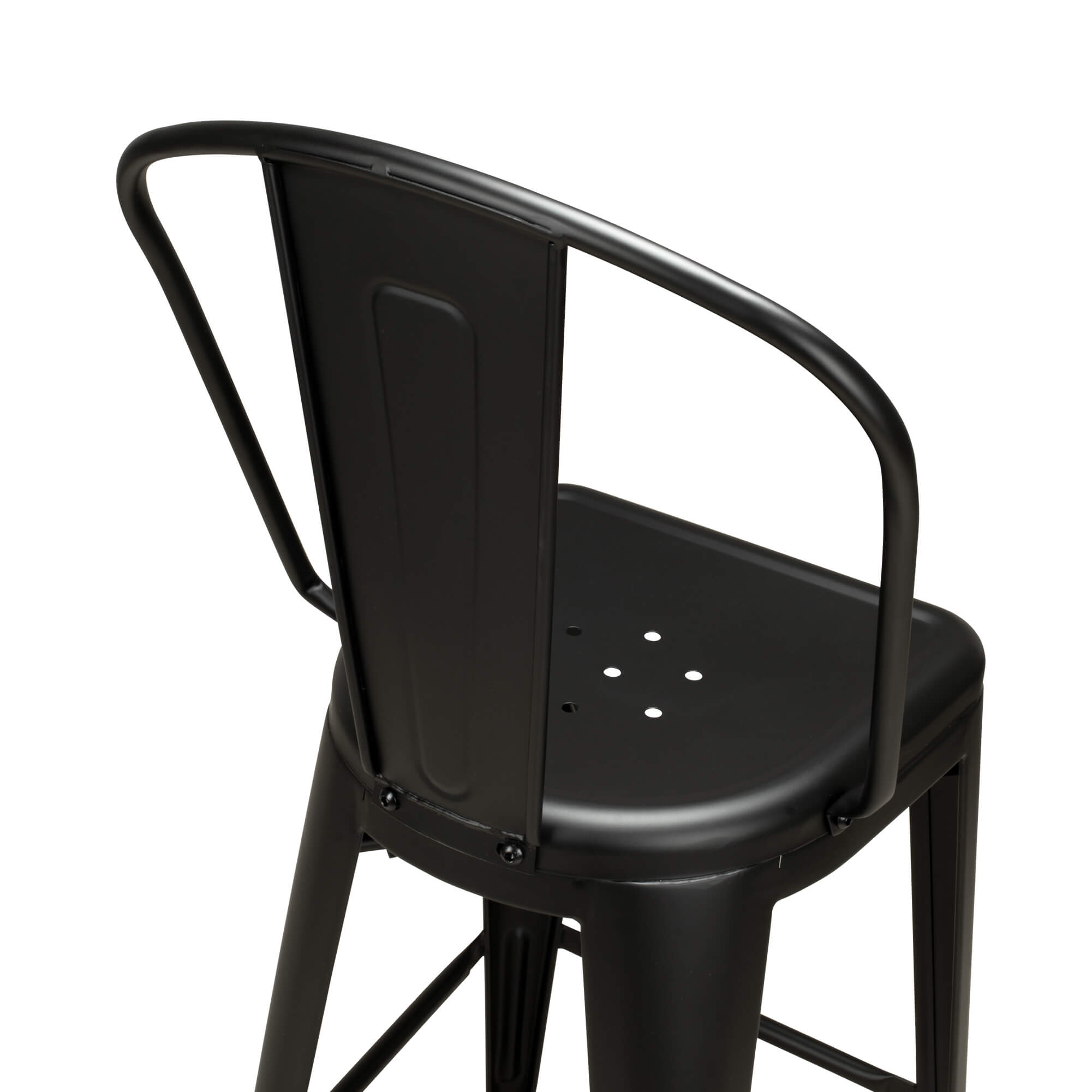 Gastronomiestuehle Industrial Design Barhocker Toxor RL Bar schwarz - Rueckenlehne
