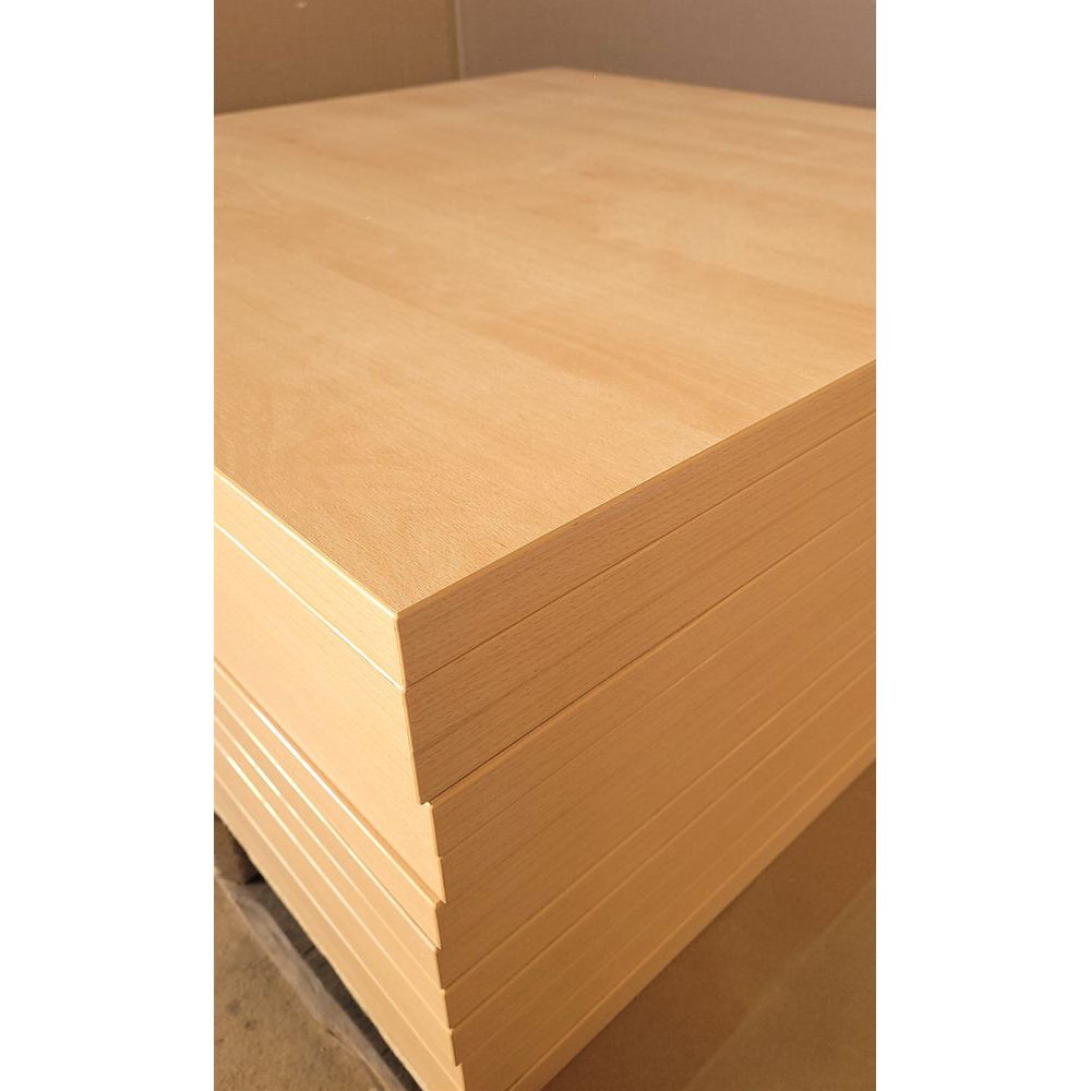 20230301_080837 Melaminharz Tischplatte 25mm 80x80cm Buche natur Sonderposten