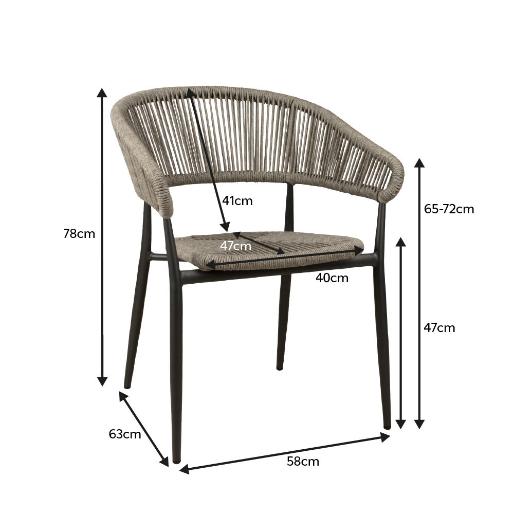 Outdoorstuhl Jacora SilverGrey Maße Outdoorstuhl Jacora SilverGrey Maße