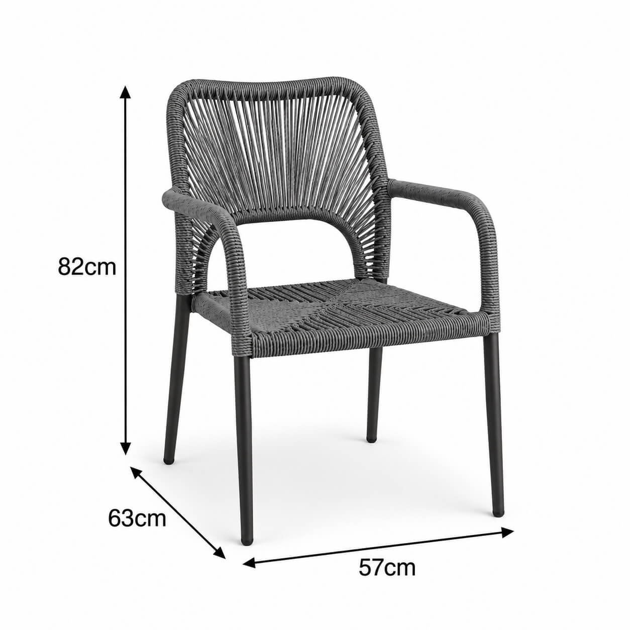 Outdoorstuhl Kajo Arm Grey Ma?e